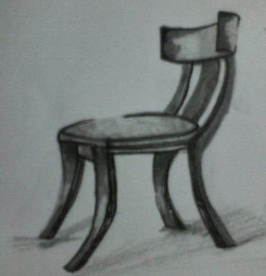 Mobiliario antiguo. Antigua Grecia. Silla Klismos