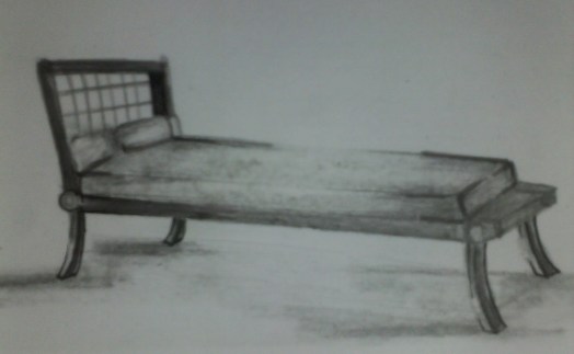 Mobiliario antiguo. Antigua Grecia. Kliné Griego