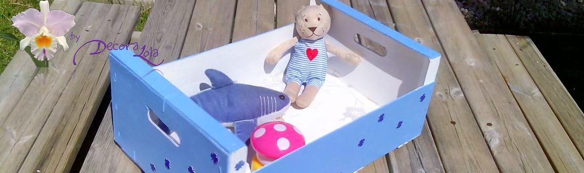 Cesta de fruta recuperada. Reciclaje. Decoupage.