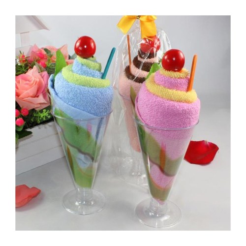 Toalla en forma de copa de helado