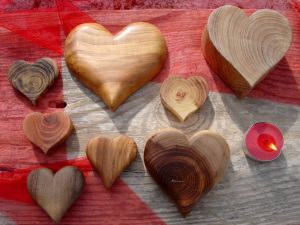 wooden hearts